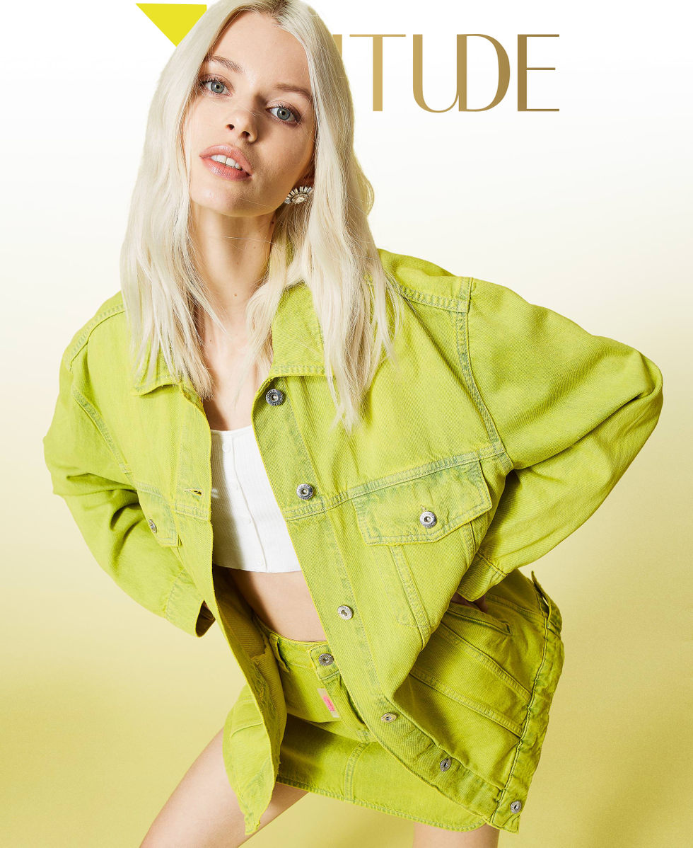 Ladies yellow denim jacket store