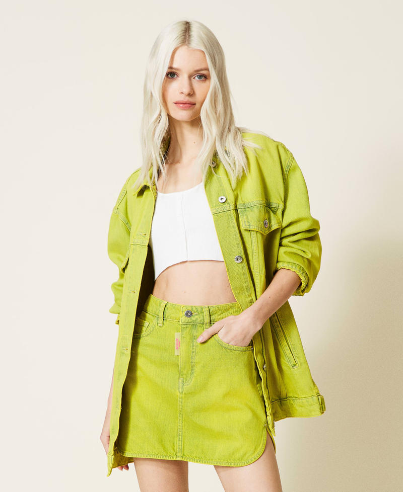 Giubbotto over in jeans sovratinto