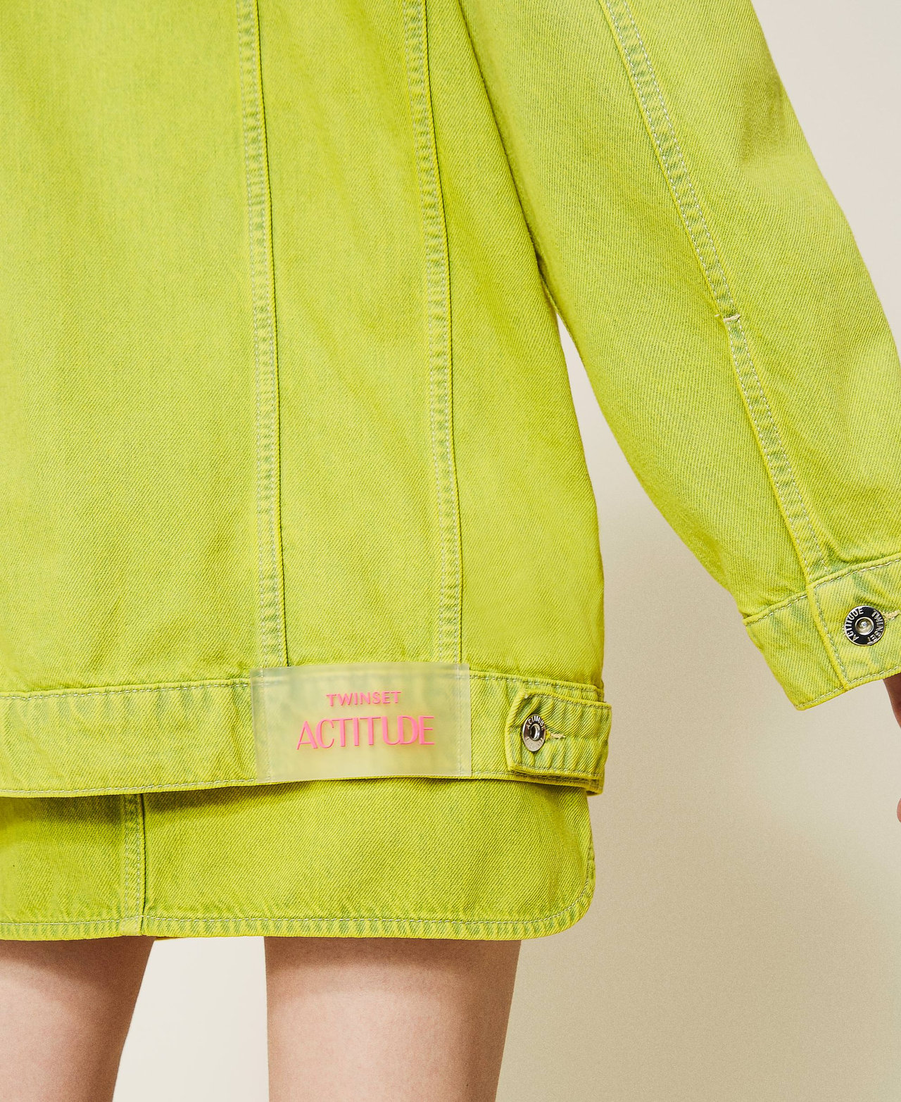 Neon yellow outlet denim jacket
