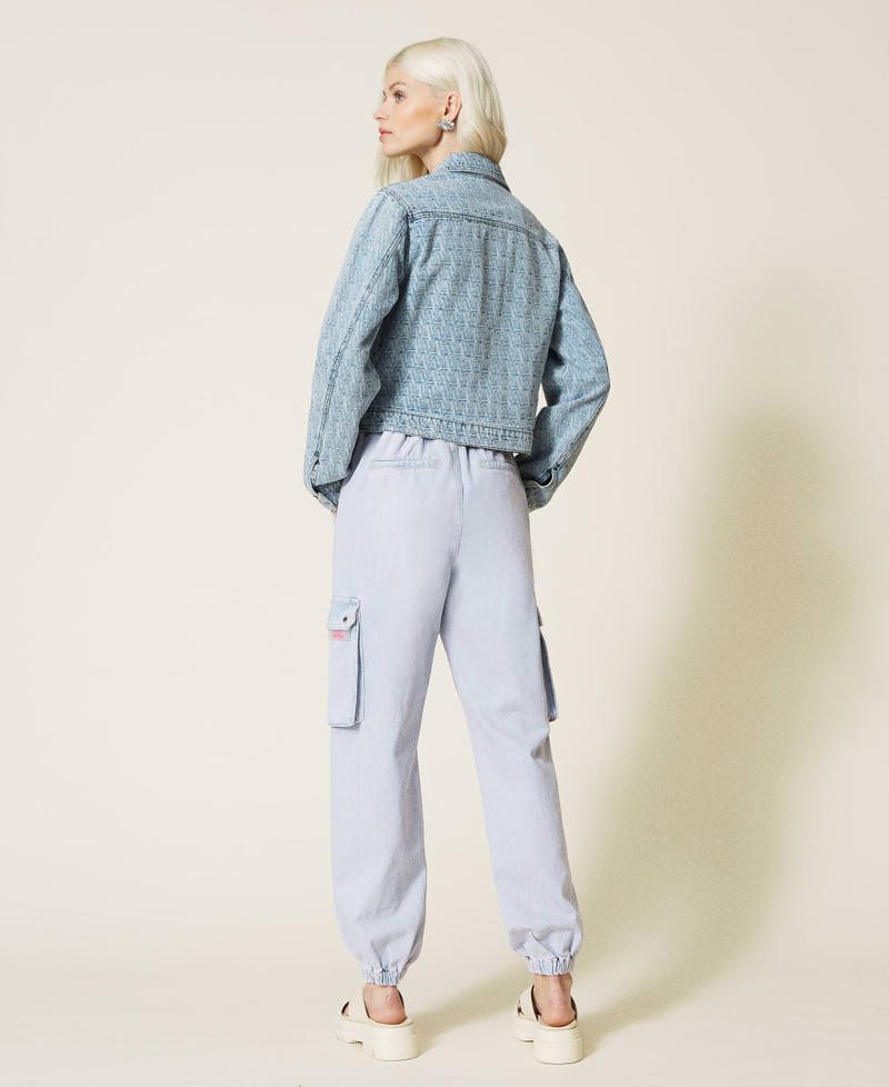 Denim joggers with pockets "Pastel Lilac” Woman 221AT2311-04