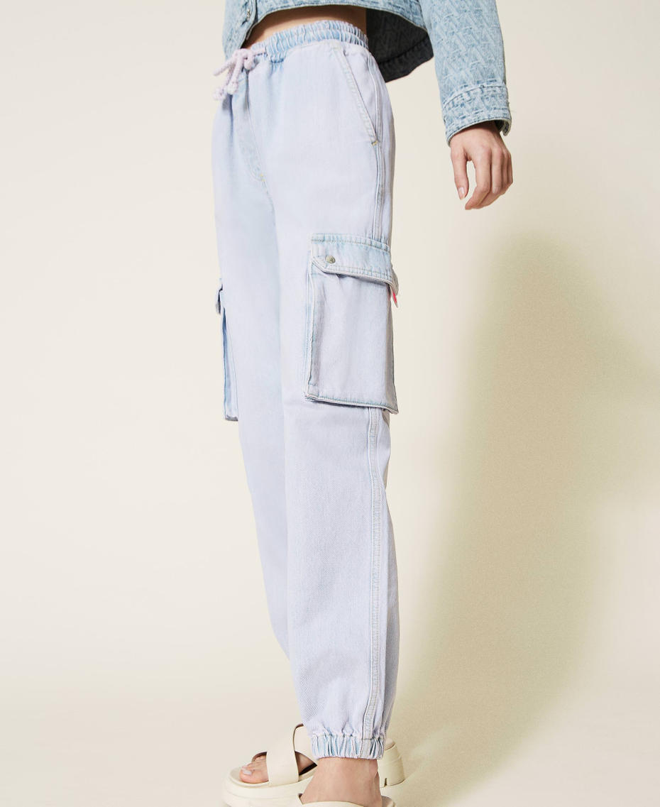 Denim joggers with pockets "Pastel Lilac” Woman 221AT2311-05