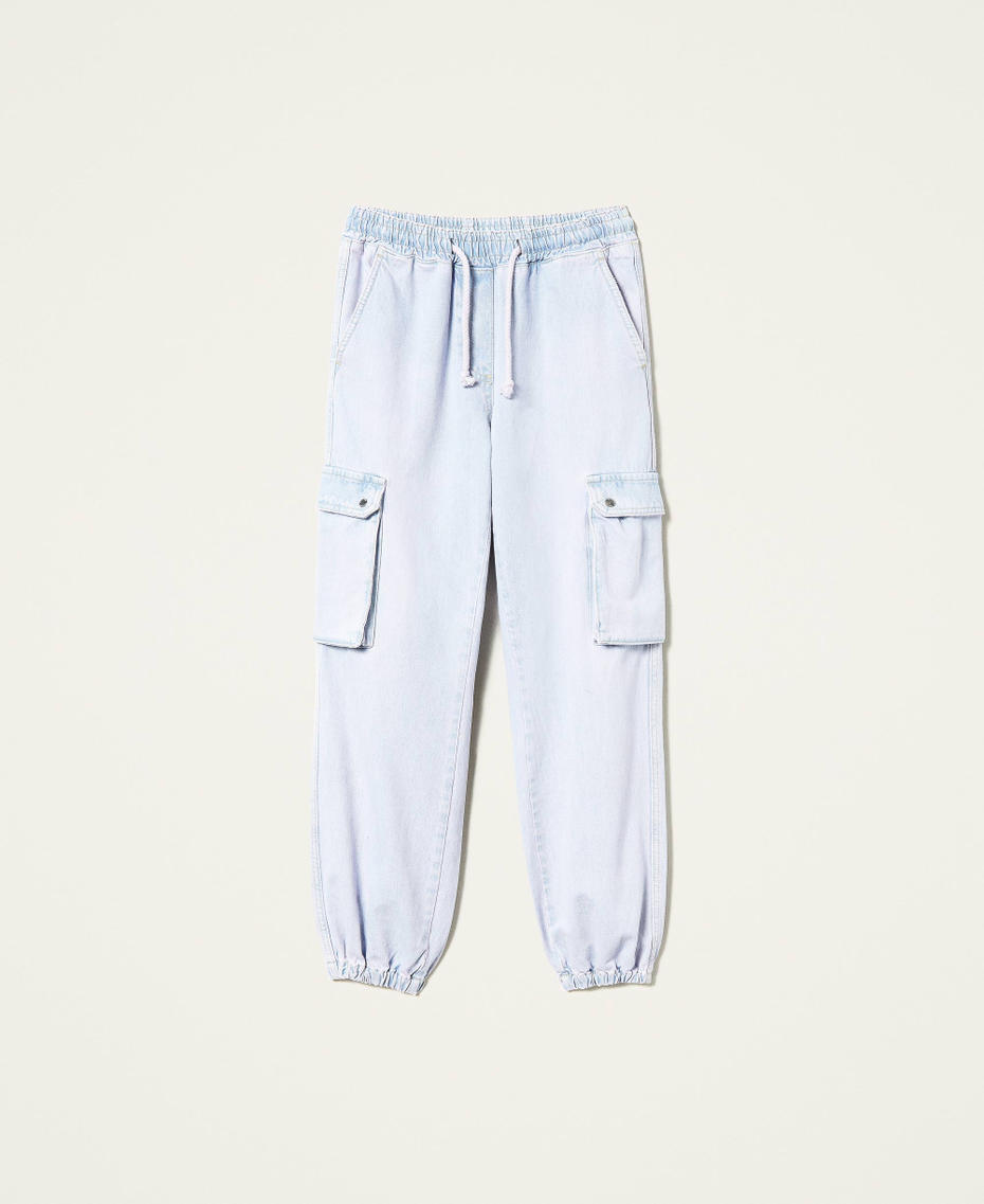 Denim joggers with pockets "Pastel Lilac” Woman 221AT2311-0S