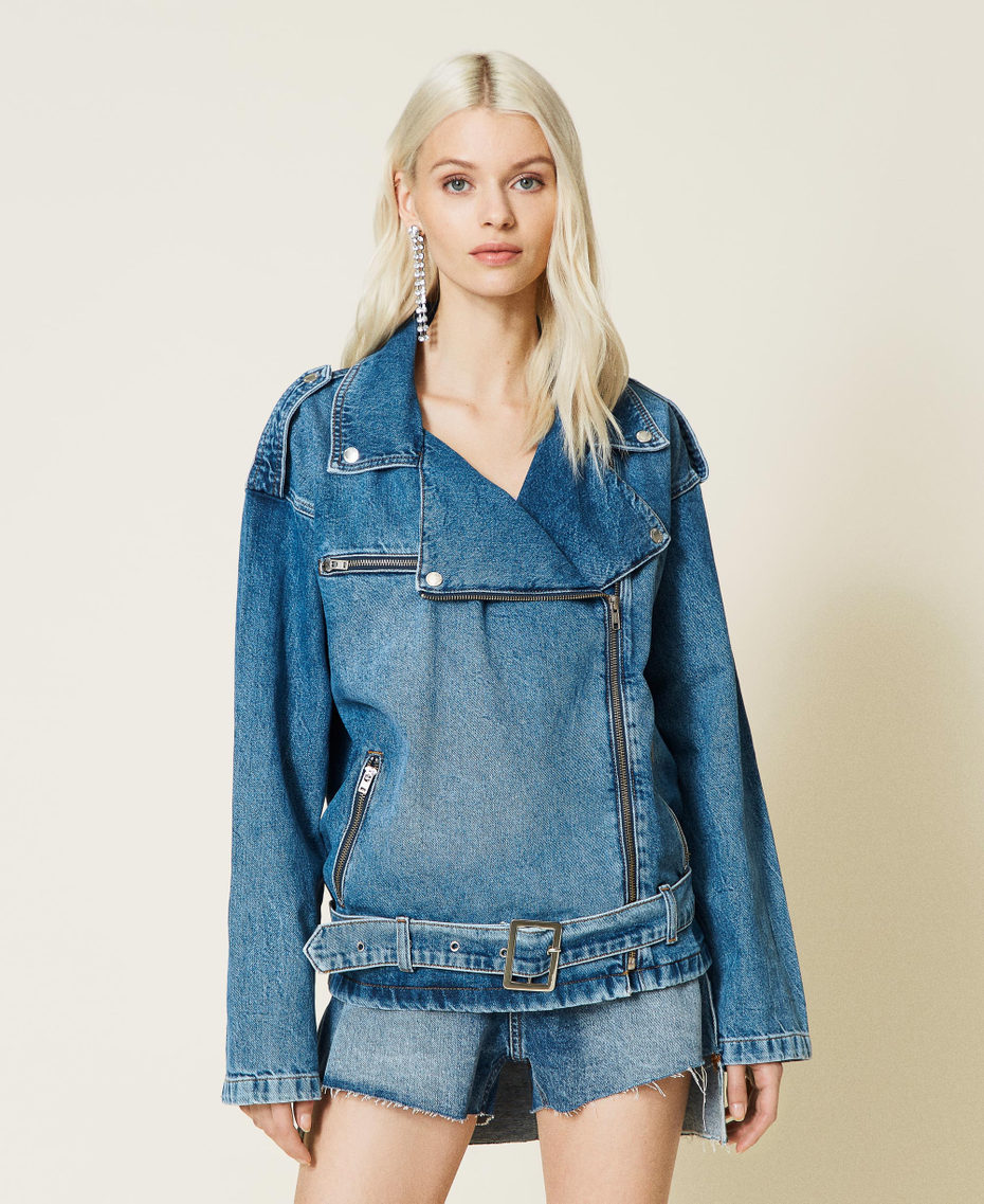 Denim biker jacket