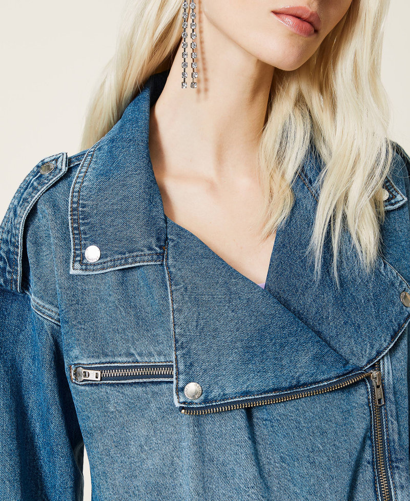 Denim biker jacket