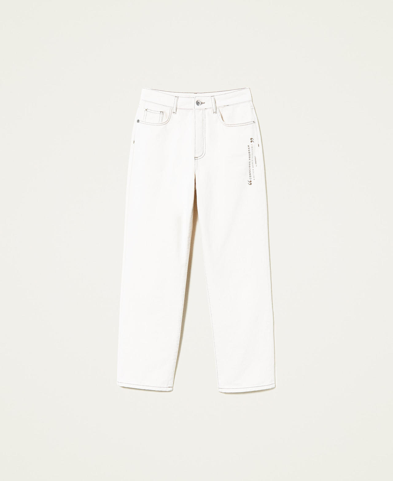 Trousers with organic cotton Pale Cream Woman 221AT2331-0S