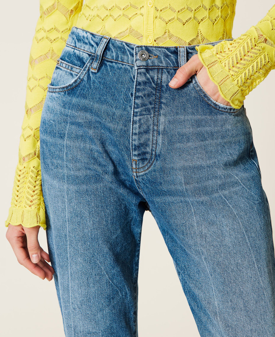 Five-pocket regular jeans "Mid Denim" Blue Woman 221AT233A-05