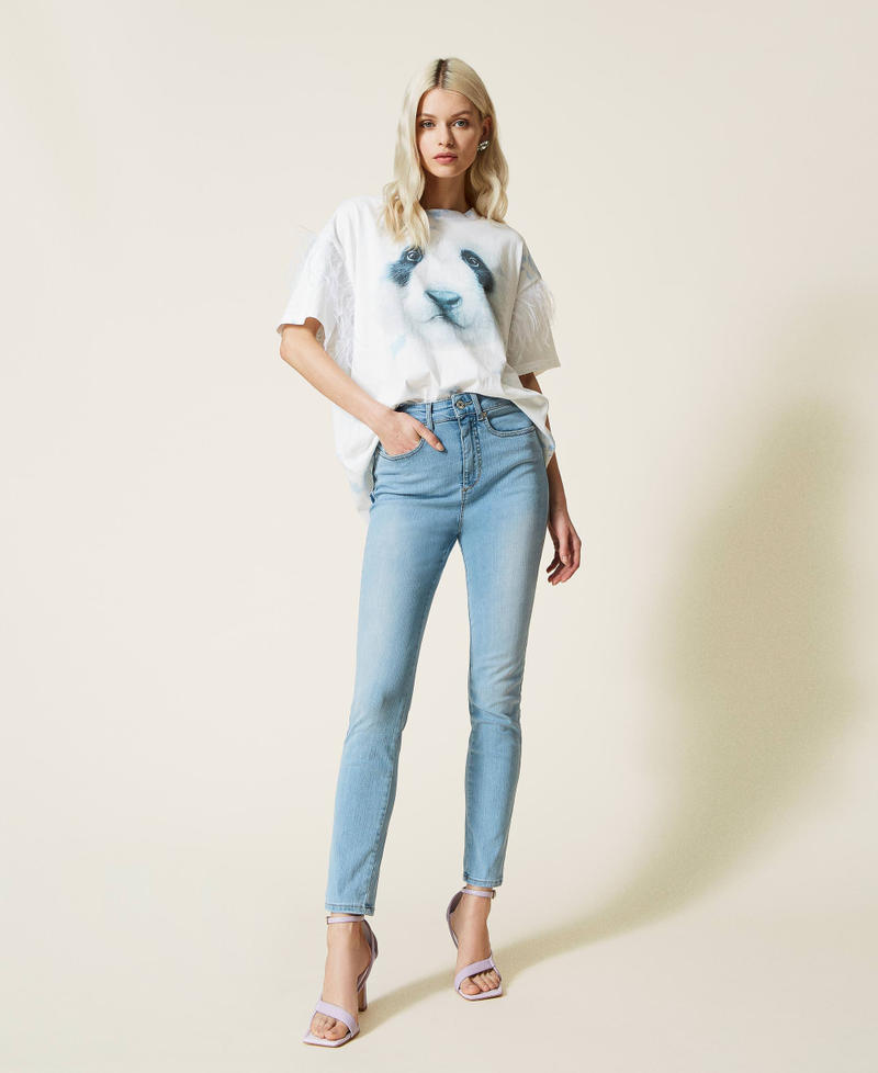 Five-pocket skinny jeans Light Denim Woman 221AT2350-02