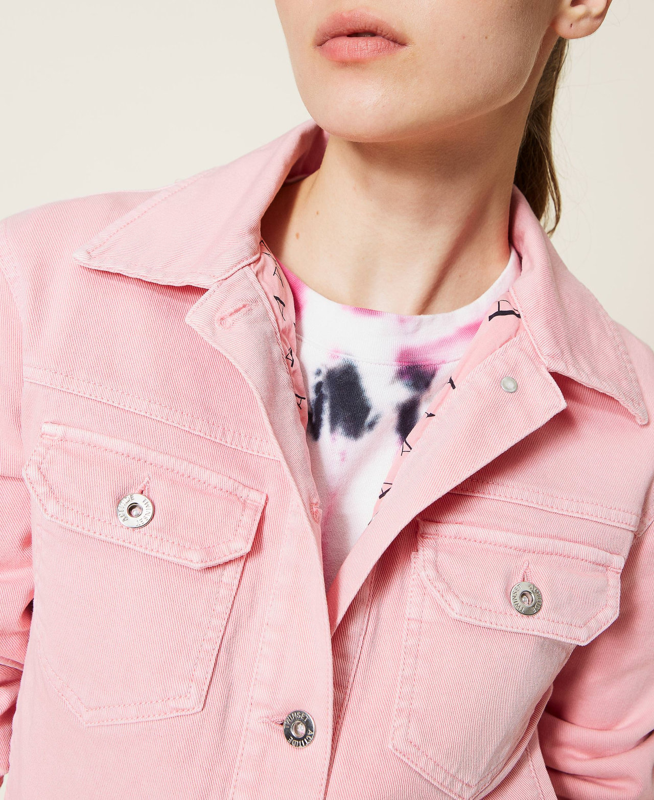 Жакет из плотной ткани на подкладке с логотипом Розовый "Ярко-розовый" женщина 221AT2360-02