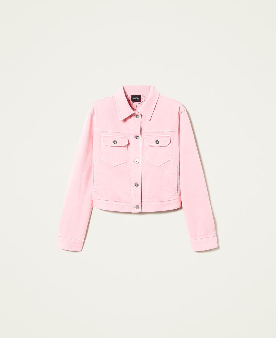 Jacke aus Bull Denim mit Logofutter „Hot Pink“-Rosa Frau 221AT2360-0S