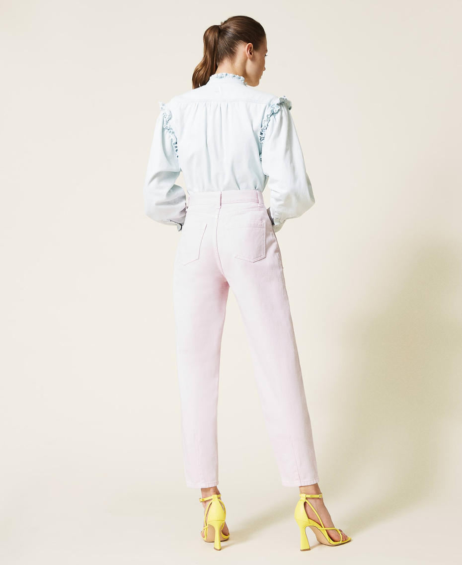 Carrot fit bull trousers "Pastel Lilac” Woman 221AT2365-04