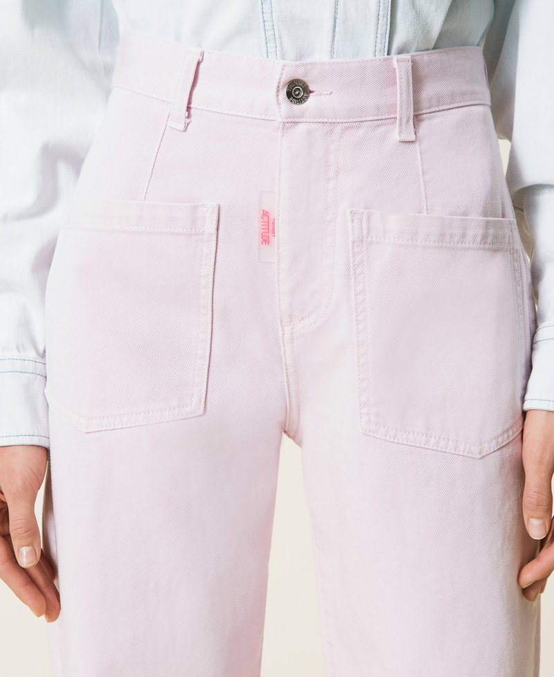 Carrot fit bull trousers "Pastel Lilac” Woman 221AT2365-06