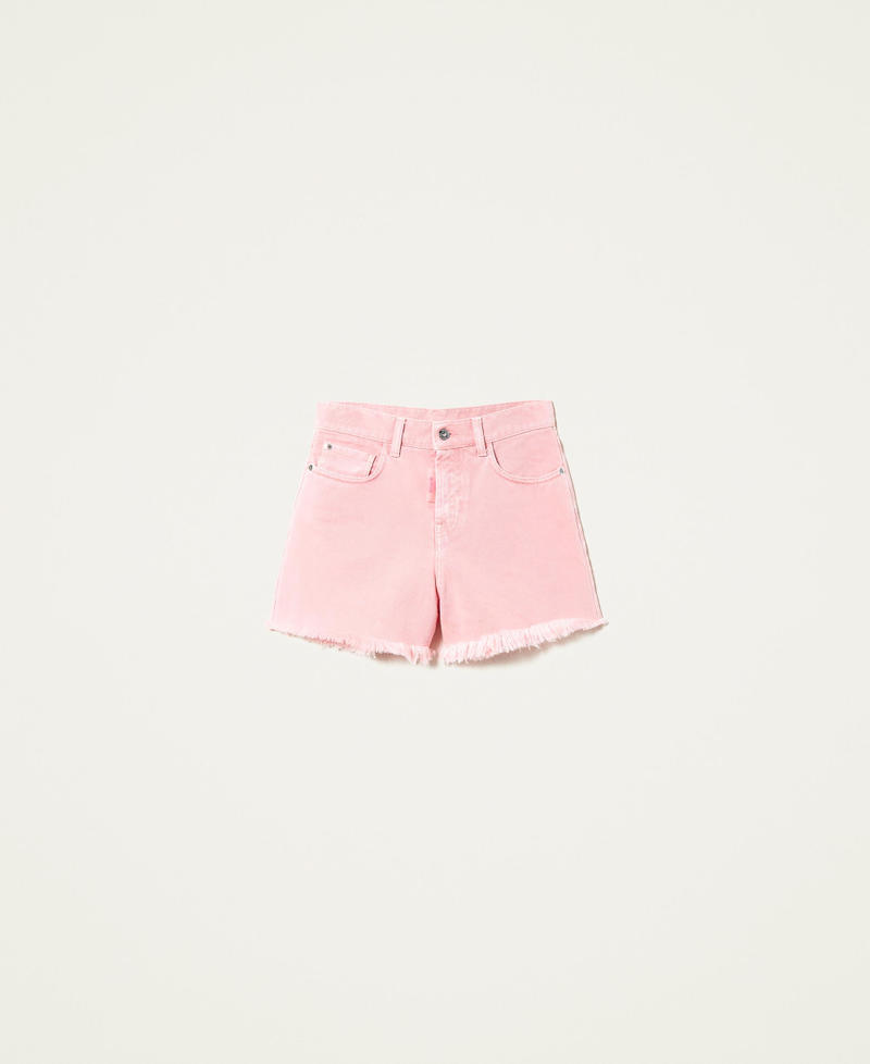 Shorts in bull con fondo sfrangiato Rosa "Hot Pink" Donna 221AT2366-0S