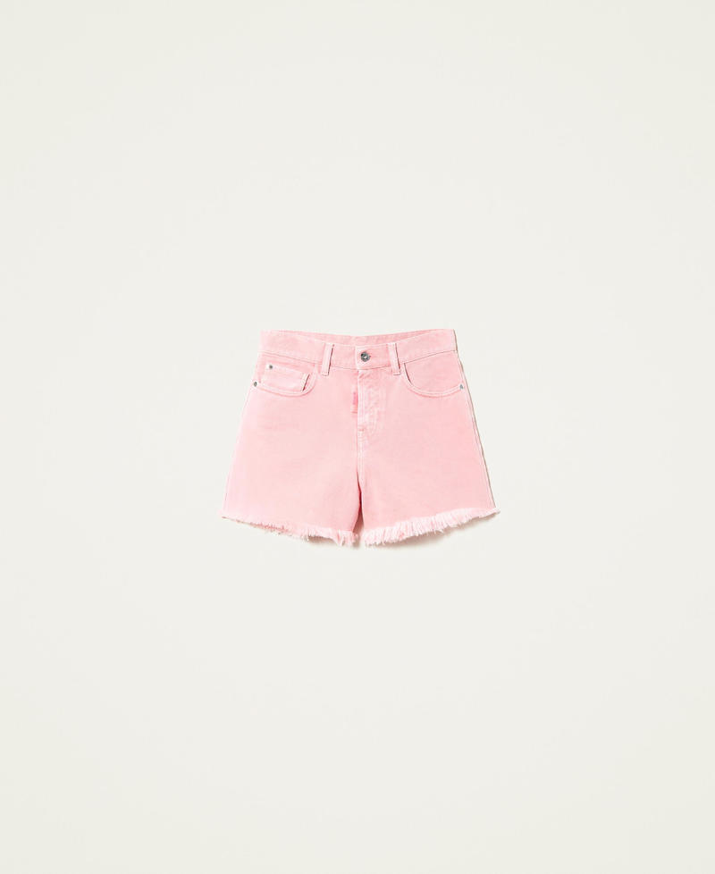 Shorts de bull con bajo deshilachado