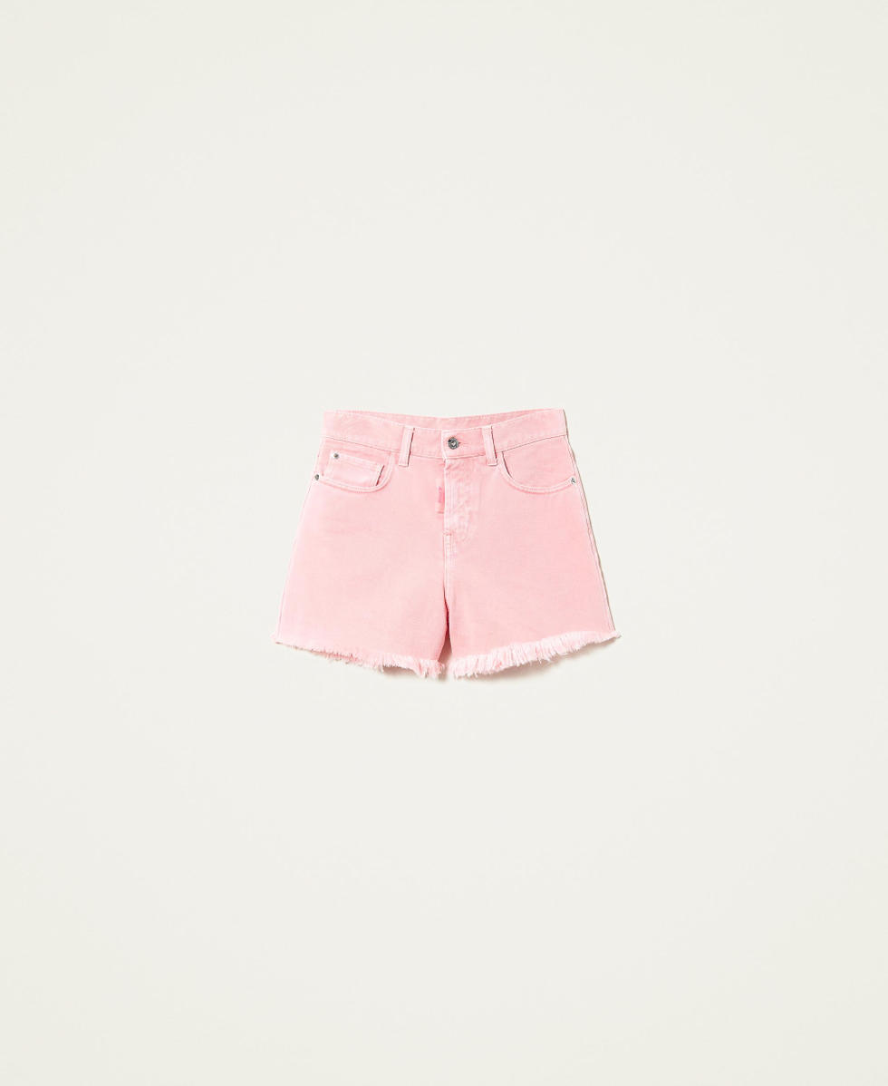Shorts de bull con bajo deshilachado