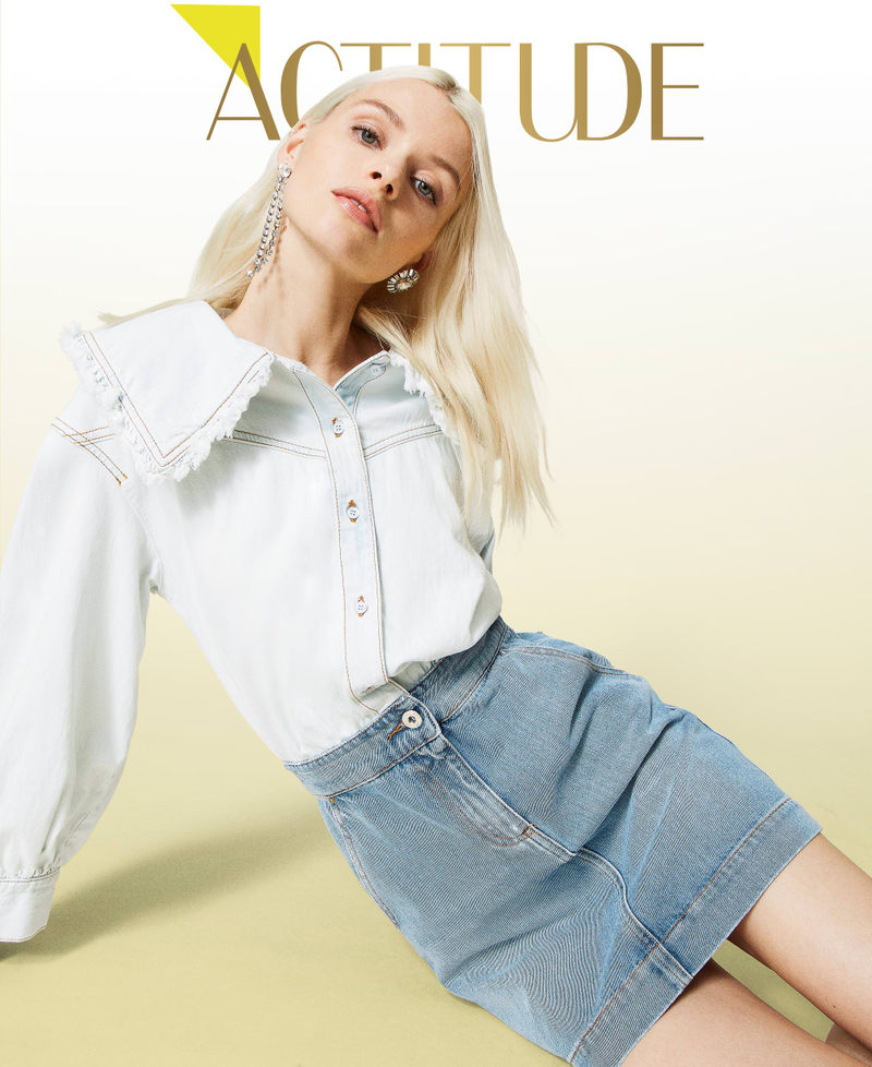 Vestido vaquero de dos colores