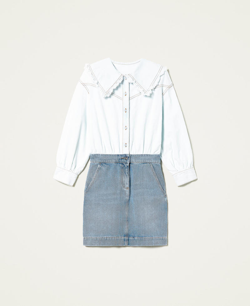 Vestido vaquero de dos colores