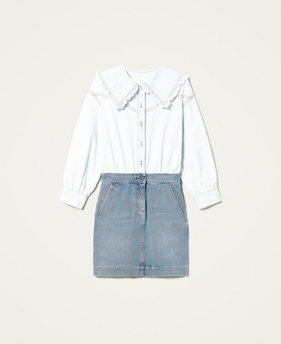 Vestido vaquero de dos colores