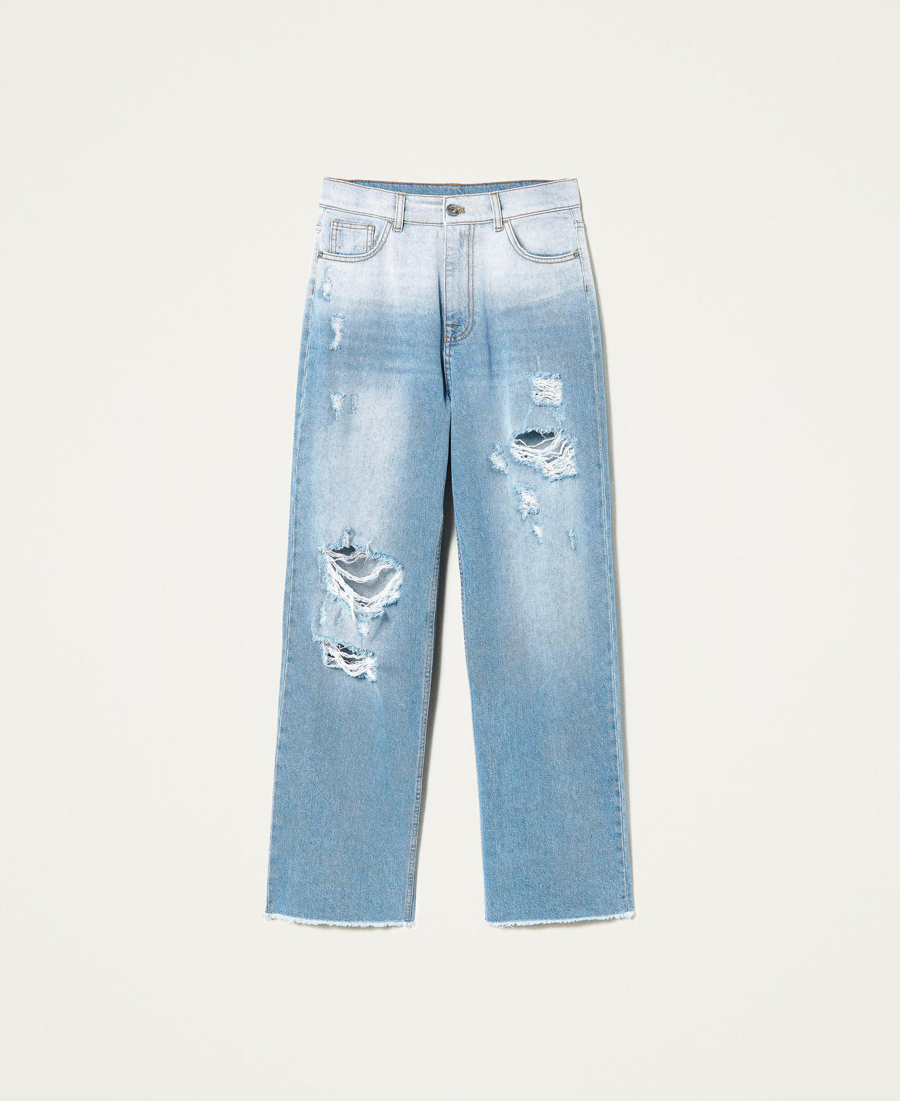 Vaqueros degradados con rotos Mujer Azul TWINSET Milano