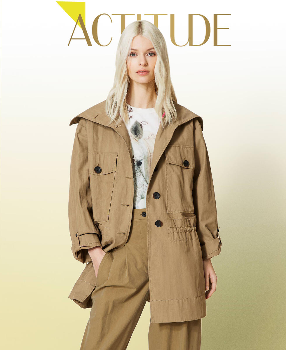 Organic cotton canvas parka coat