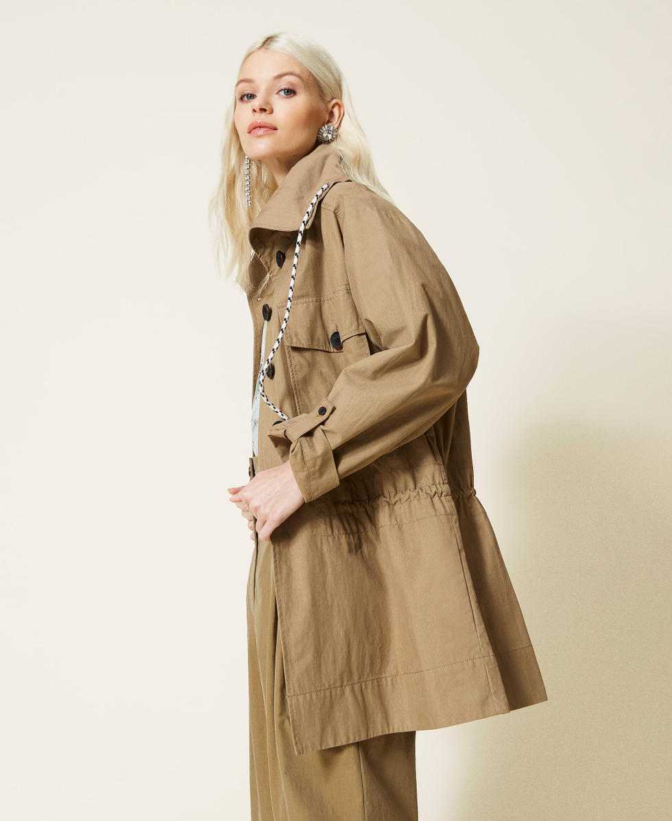 Organic cotton canvas parka coat