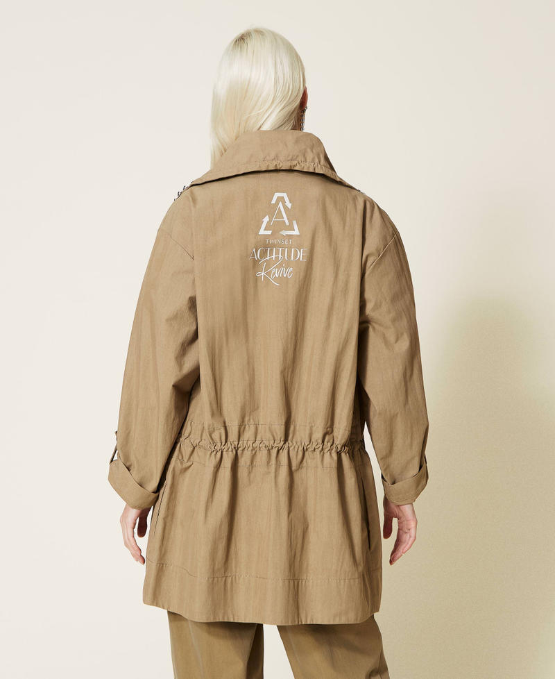 Organic cotton canvas parka coat