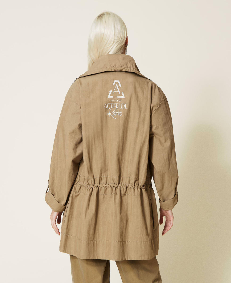 Organic cotton canvas parka coat