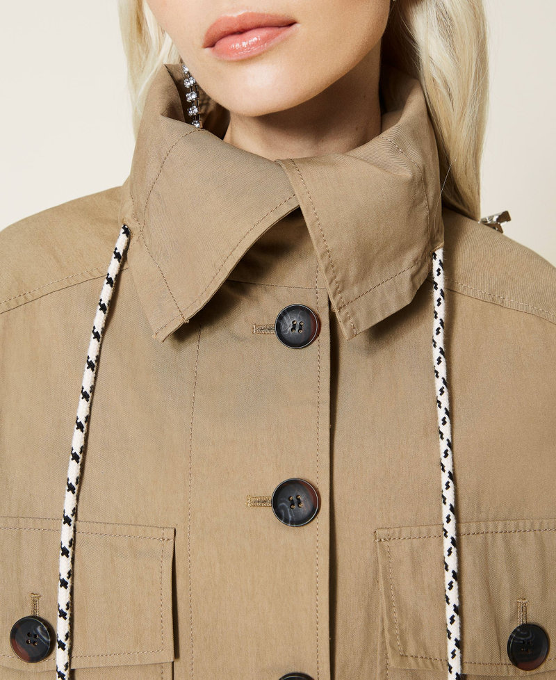 Organic cotton canvas parka coat