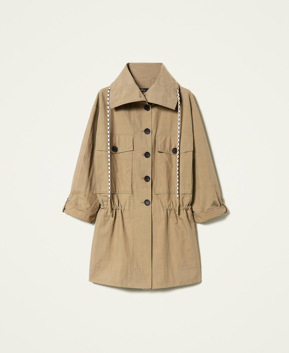 Organic cotton canvas parka coat