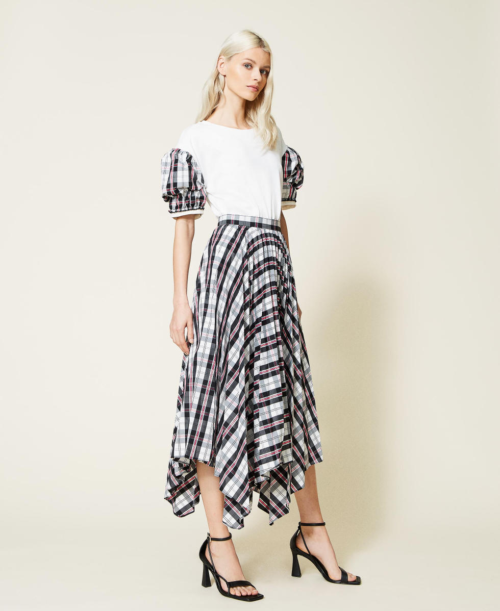 Black and white striped taffeta skirt cheap