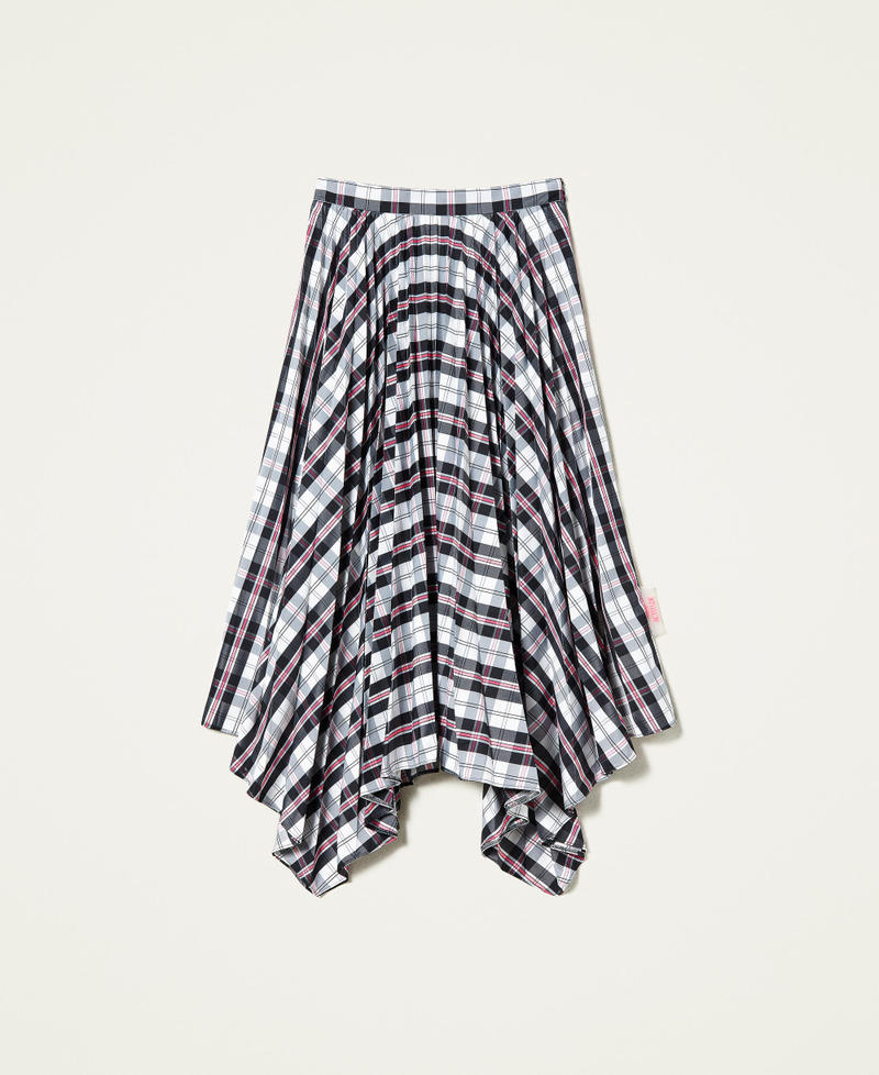 Taffeta skirt with check pattern