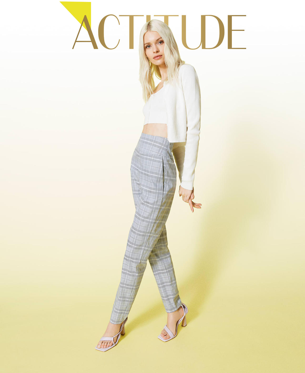 Glen plaid cigarette trousers Woman Grey TWINSET Milano