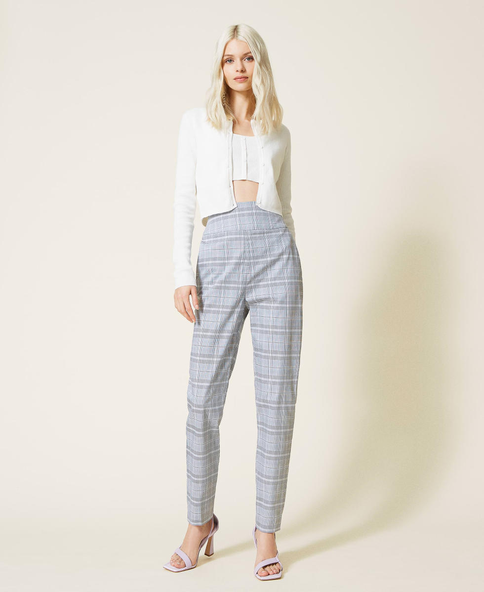Checkered cigarette pants top