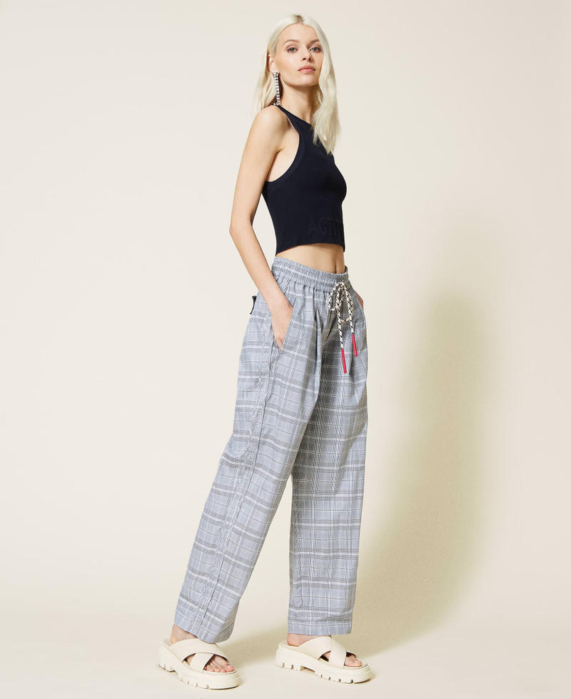 Glen plaid palazzo trousers