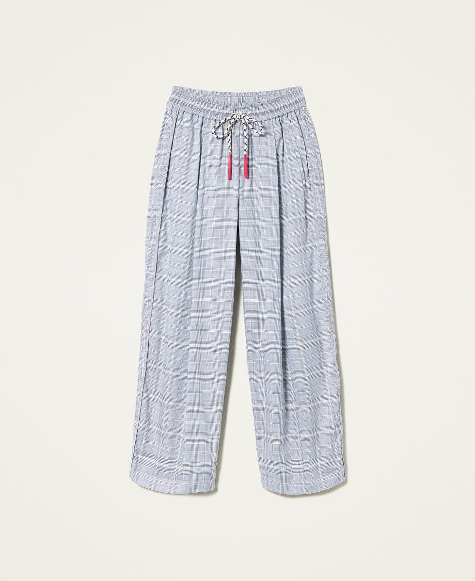 Glen plaid palazzo trousers