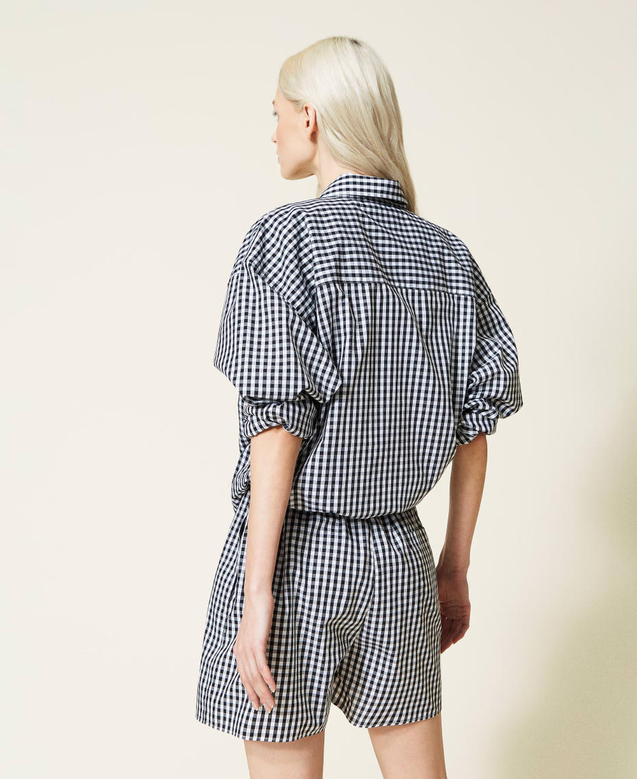 Gingham poplin shorts