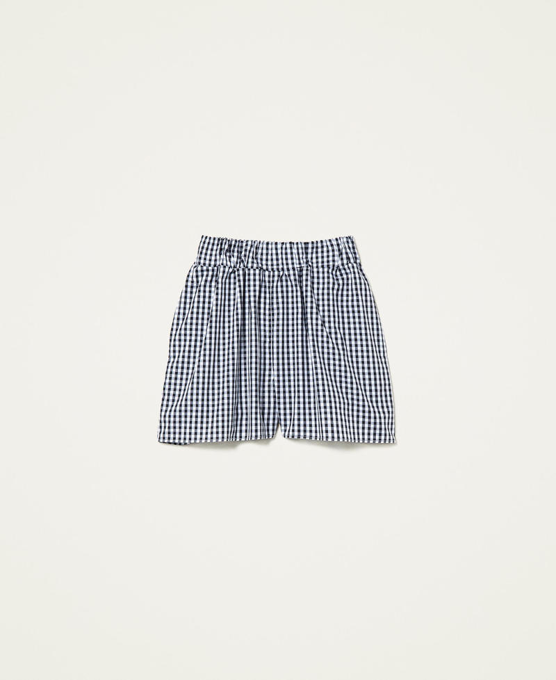 Gingham poplin shorts