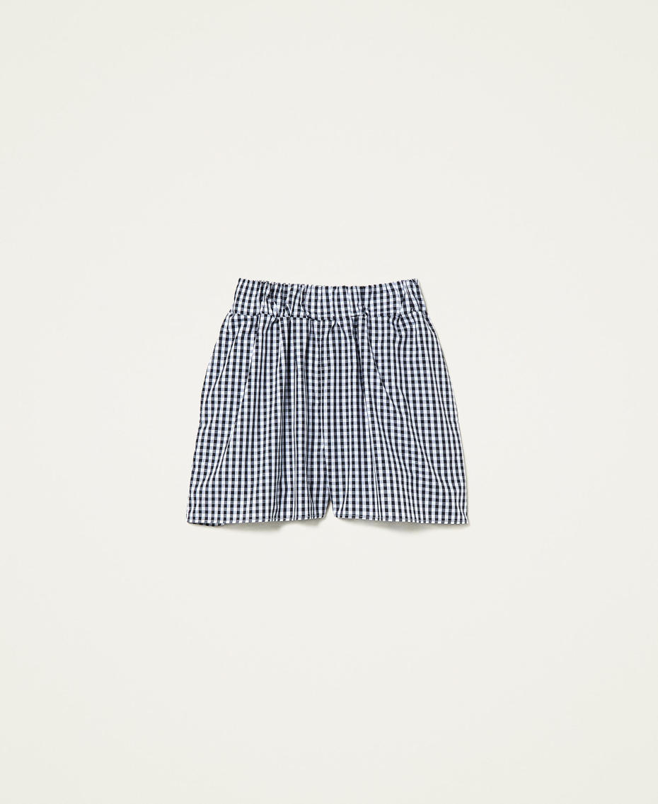 Gingham poplin shorts