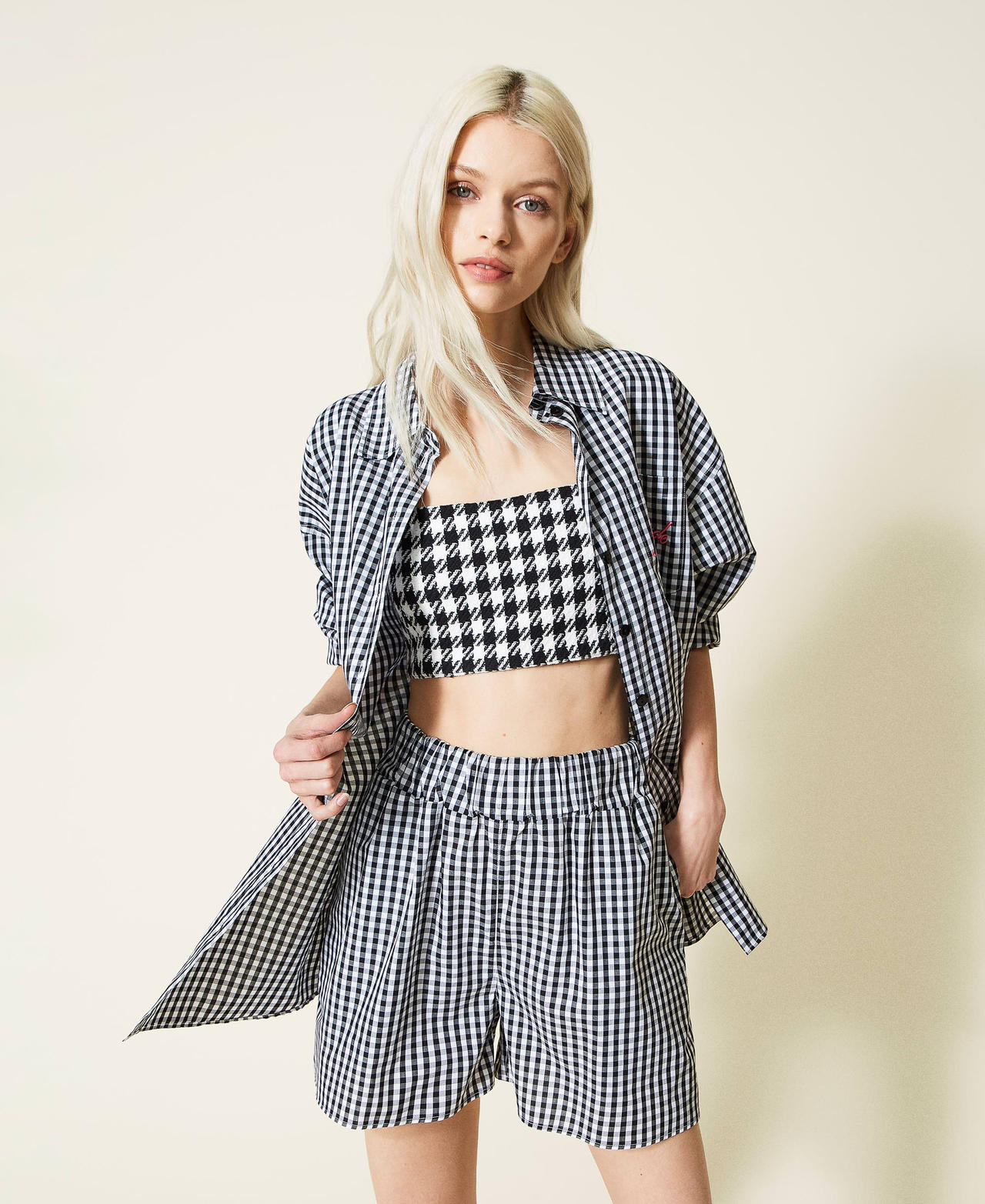 Gingham poplin shirt