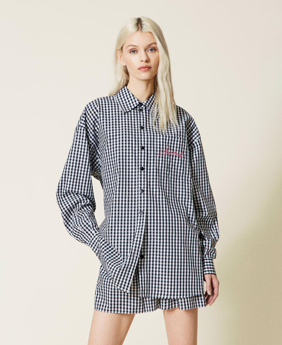 Gingham poplin shirt