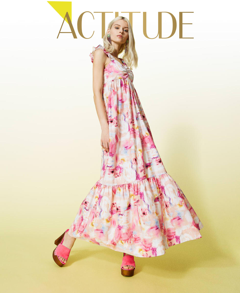 Vestito twin set fiori outlet