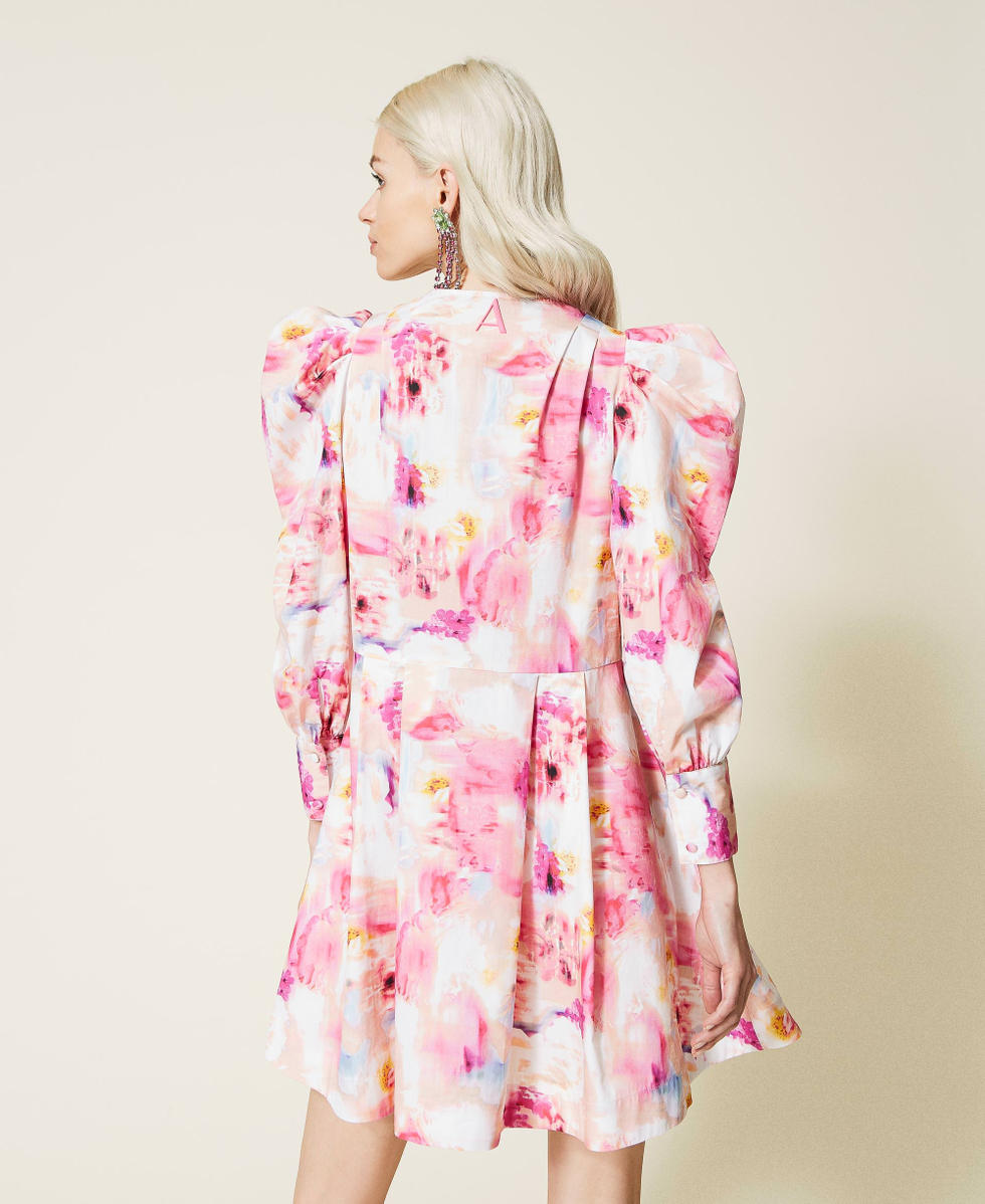 Poplin floral dress Woman Pink TWINSET Milano