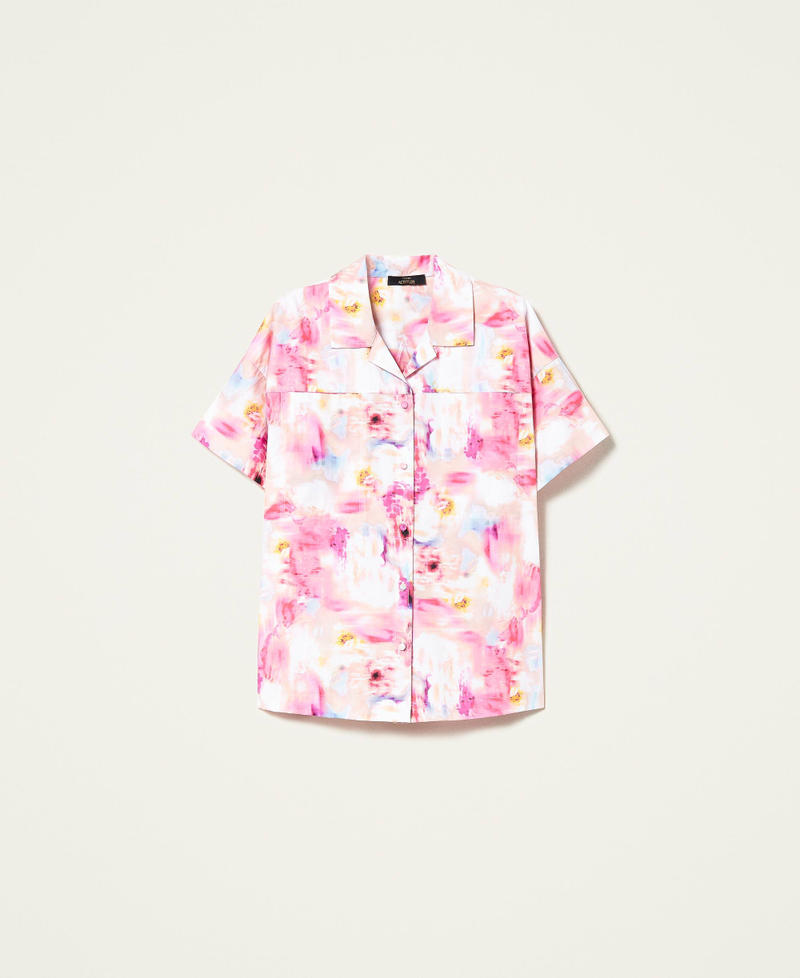 Poplin floral shirt "Hot Pink” Nuances Woman 221AT2482-0S