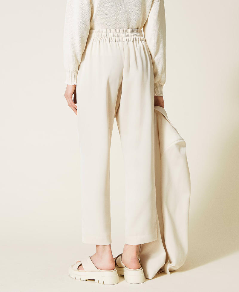 Trousers with neon-coloured drawstring Pale Cream Woman 221AT2530-04