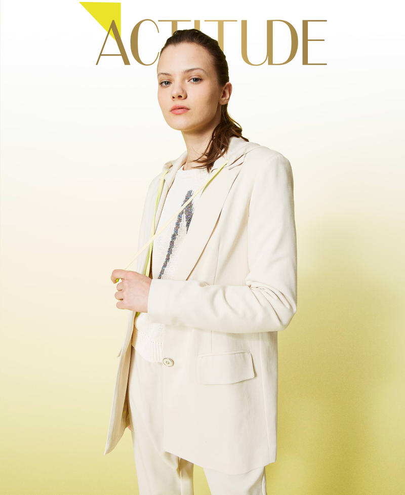 Blazer with removable hood