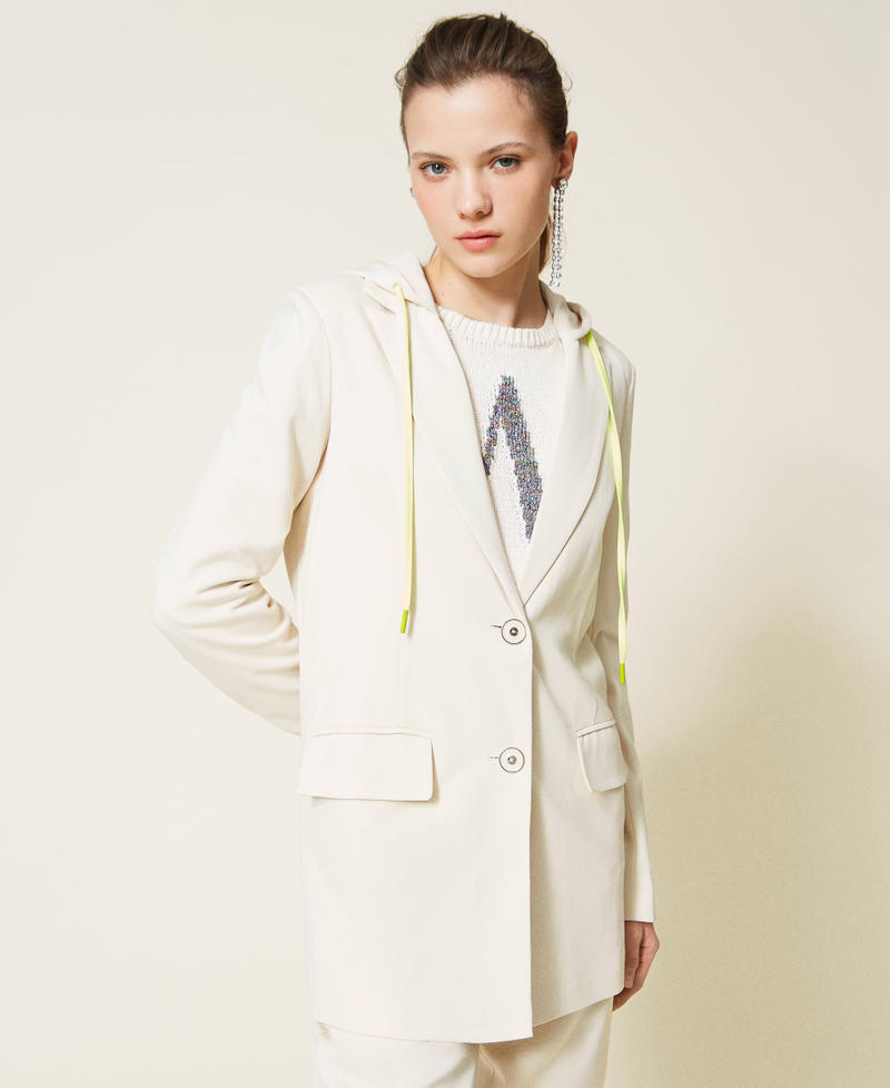Blazer with removable hood