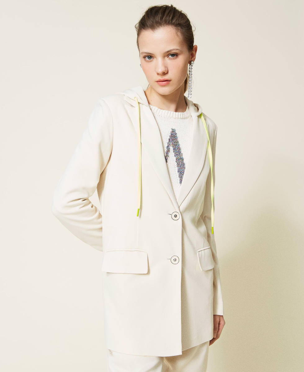 Blazer with hoodie attached womens hotsell
