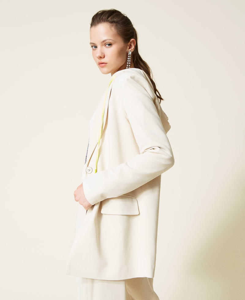 Blazer with removable hood