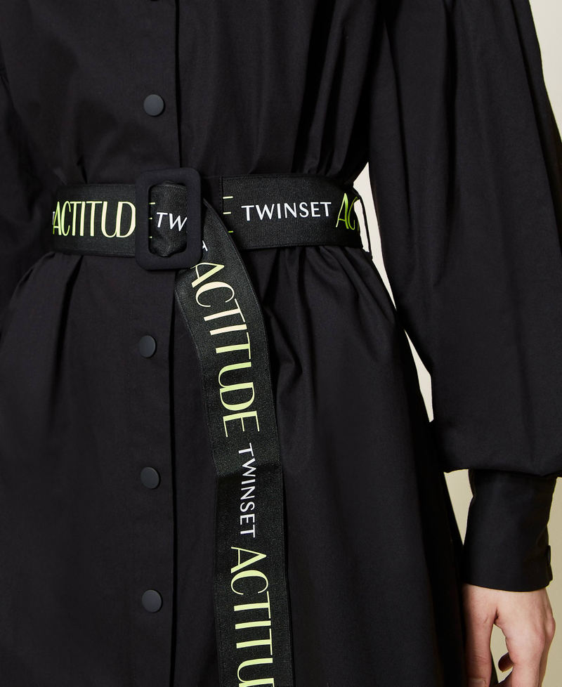 Vestido camisero de popelina técnica Negro Mujer 221AT2541-05