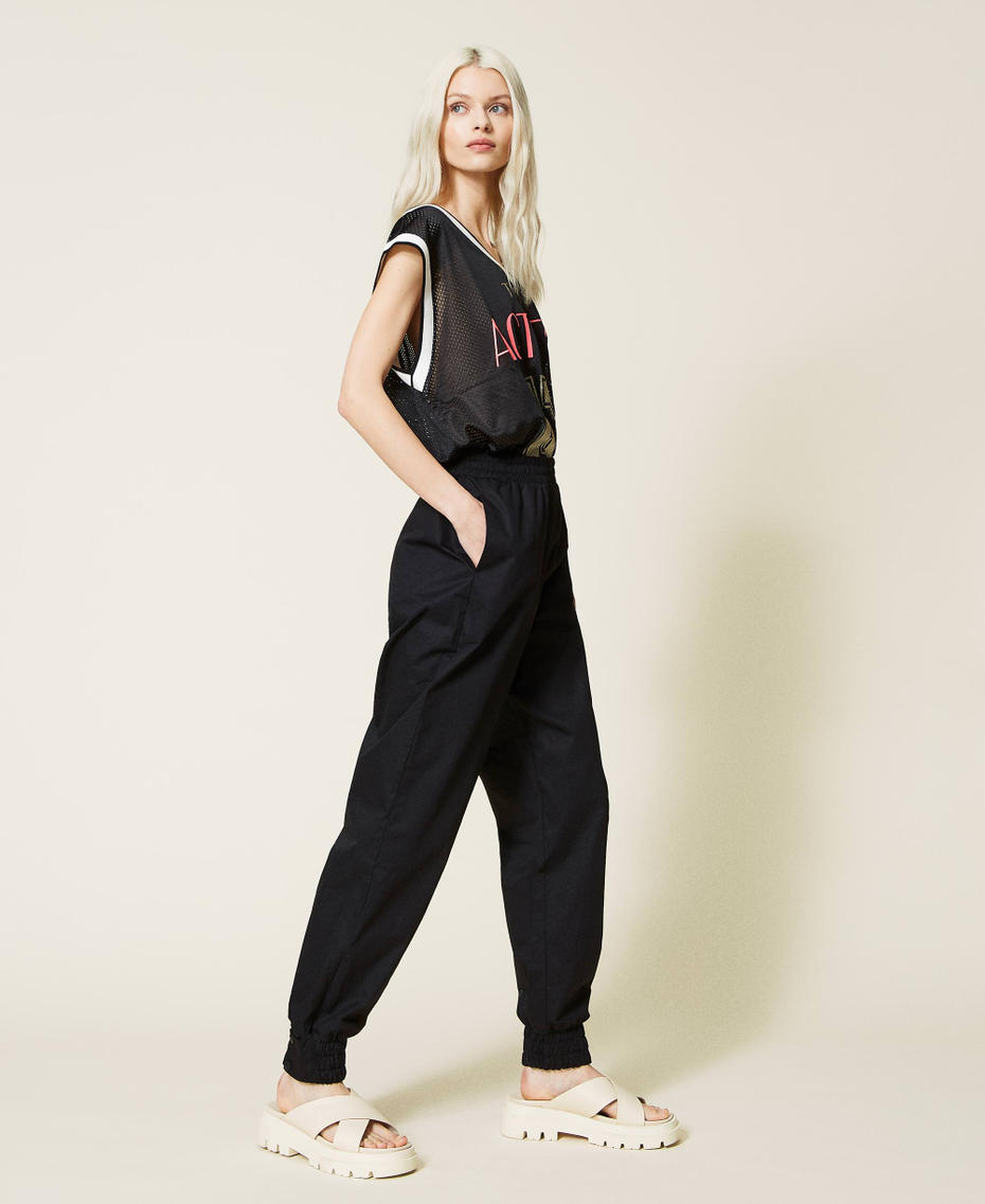 Technical poplin joggers Black Woman 221AT2543_00006_03