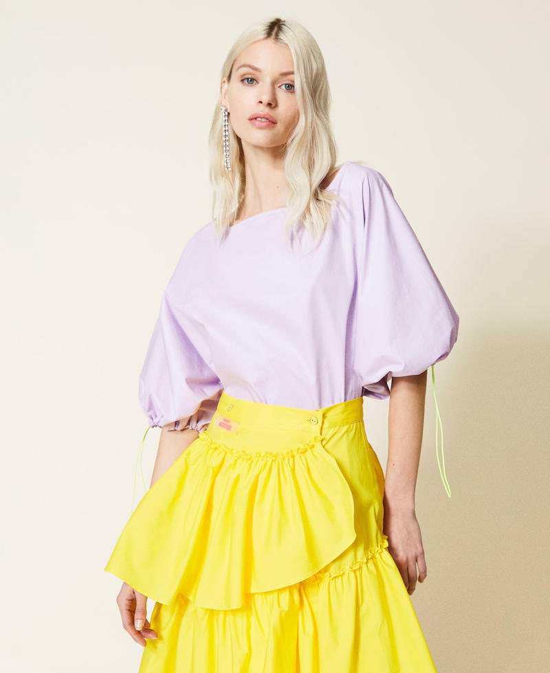 Technical poplin blouse "Pastel Lilac” Woman 221AT2544-05